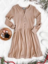 Load image into Gallery viewer, Ultra Soft Button Front Dress In Pecan