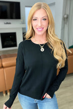Load image into Gallery viewer, Front Seam Round Neck Sweater in Black