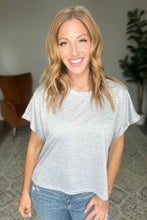 Load image into Gallery viewer, Round Neck Cuffed Sleeve Top in Heather Grey