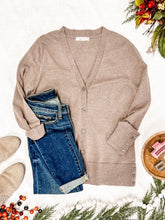 Load image into Gallery viewer, Light Cardigan With Button Detail In Mocha