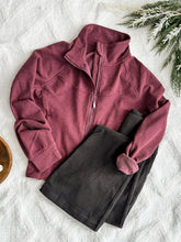 Load image into Gallery viewer, Ultra Soft Mock Neck Jacket In Heathered Plum