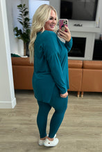 Load image into Gallery viewer, Buttery Soft V-Neck Long Sleeve Loungewear Set in Teal