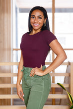 Load image into Gallery viewer, In My Element Short Sleeve Bodysuit in Cassis