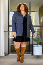 Load image into Gallery viewer, Jentsyn Velvet V-Neck Dress in Black