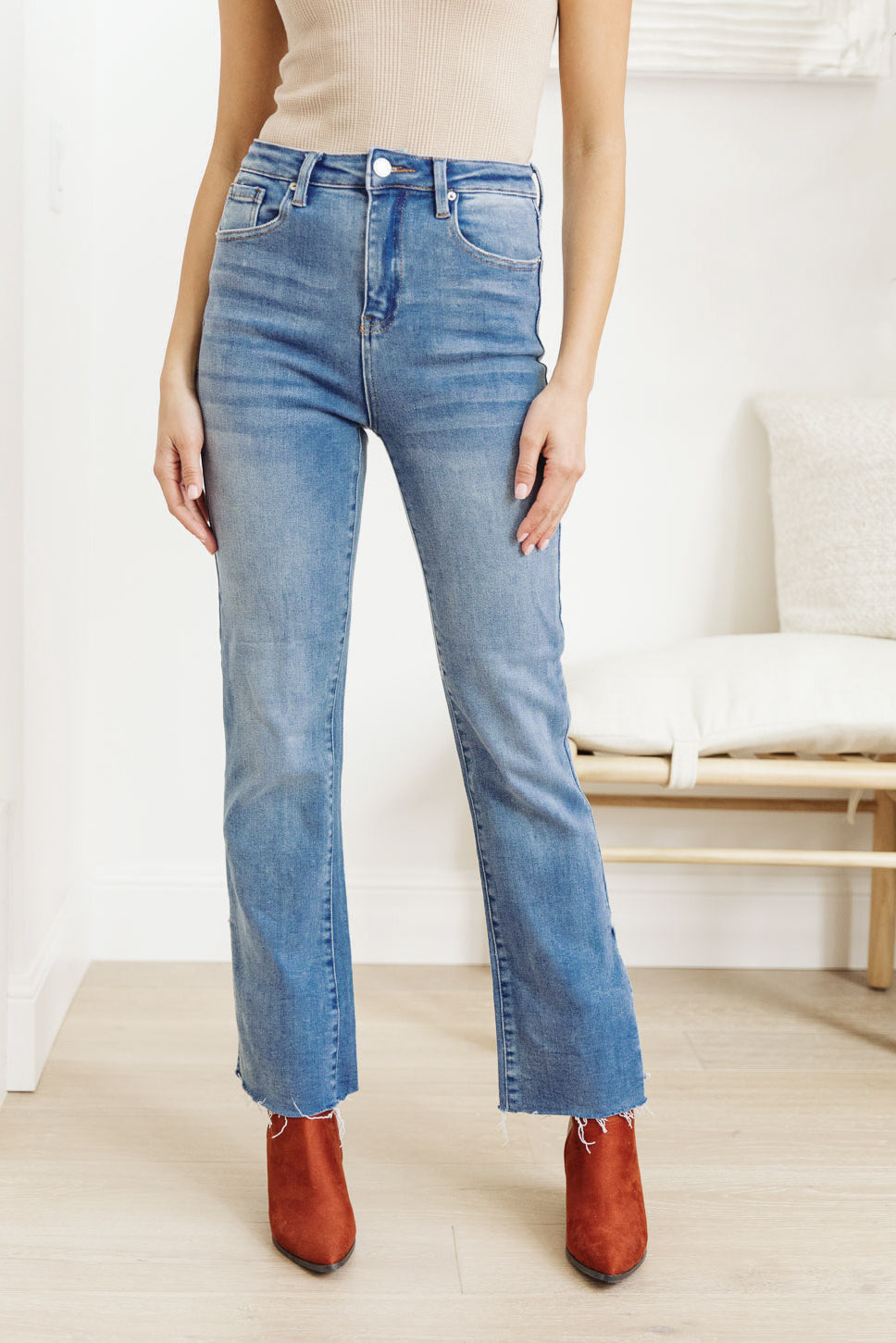 Jody Slim Flare Side Slit Risen Jeans