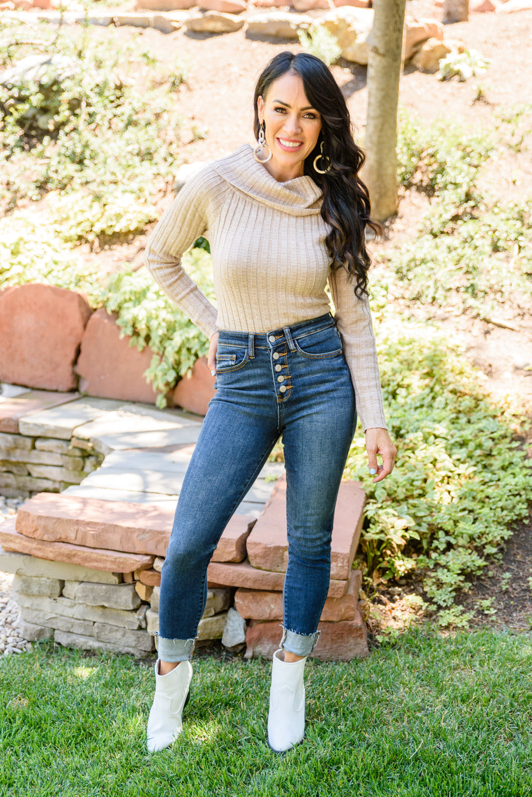 Jordie Hi-Rise Button Fly Judy Blue Cut Off Skinny