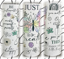 Load image into Gallery viewer, Just Breathe Butterfly 20oz Skinny Tumbler