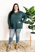 Load image into Gallery viewer, V Neck Knit Sweater In Dusty Teal