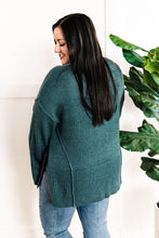 Load image into Gallery viewer, V Neck Knit Sweater In Dusty Teal