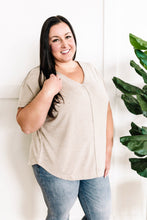 Load image into Gallery viewer, V Neck Dolman Sleeve Knit Top In Heathered Taupe