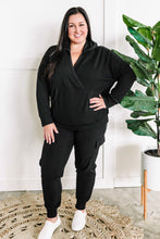 Load image into Gallery viewer, Dolman Hooded Top With Kangaroo Pocket In Black