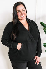 Load image into Gallery viewer, Dolman Hooded Top With Kangaroo Pocket In Black