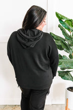 Load image into Gallery viewer, Dolman Hooded Top With Kangaroo Pocket In Black