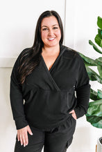 Load image into Gallery viewer, Dolman Hooded Top With Kangaroo Pocket In Black