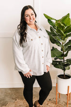 Load image into Gallery viewer, Fleece Button Down Shacket In Light Grey