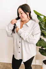 Load image into Gallery viewer, Fleece Button Down Shacket In Light Grey