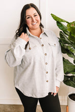 Load image into Gallery viewer, Fleece Button Down Shacket In Light Grey