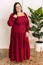 Load image into Gallery viewer, Tiered Maxi Dress With Smocking Detail In Holly