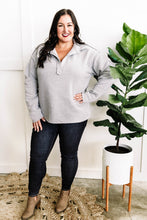 Load image into Gallery viewer, Ultra Soft Collared Pullover In Heathered Grey