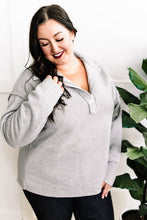 Load image into Gallery viewer, Ultra Soft Collared Pullover In Heathered Grey