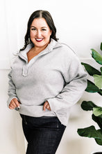 Load image into Gallery viewer, Ultra Soft Collared Pullover In Heathered Grey