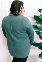Load image into Gallery viewer, Collared Long Sleeve Thermal Knit Top In Teal