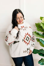 Load image into Gallery viewer, Popcorn Aztec Sweater In Cream, Olive &amp; Rust