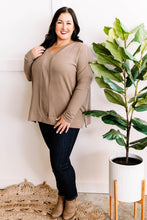 Load image into Gallery viewer, Long Sleeve V Neck Tunic Top In Beige