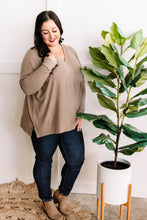 Load image into Gallery viewer, Long Sleeve V Neck Tunic Top In Beige