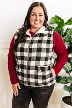 Load image into Gallery viewer, Buffalo Plaid Fleece Vest In Black &amp; White