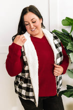 Load image into Gallery viewer, Buffalo Plaid Fleece Vest In Black &amp; White
