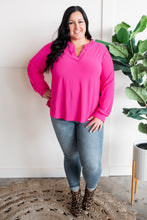 Load image into Gallery viewer, Gabby Front Long Sleeve Top In Hot Pink