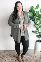 Load image into Gallery viewer, Gabby Front Top With Button Sleeve Detail In Leopard