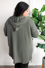 Load image into Gallery viewer, Ribbed Hooded Cardigan In Spruce