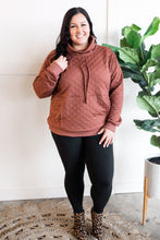 Load image into Gallery viewer, Quilted Funnel Neck Pullover In Rose Gold