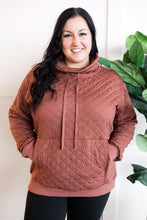 Load image into Gallery viewer, Quilted Funnel Neck Pullover In Rose Gold