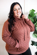 Load image into Gallery viewer, Quilted Funnel Neck Pullover In Rose Gold