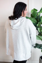 Load image into Gallery viewer, Cozy Oversized Button Front Hooded Pullover In Light Heathered Grey