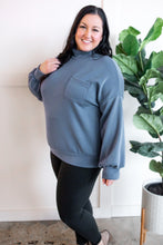 Load image into Gallery viewer, Mock Neck Top With Pocket In Slate Blue