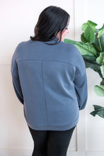 Load image into Gallery viewer, Mock Neck Top With Pocket In Slate Blue