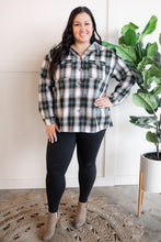 Load image into Gallery viewer, Plaid Hooded Top In Hunter Green &amp; Gold Neutrals