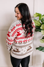 Load image into Gallery viewer, Cozy Knit Reindeer Sweater In Ivory