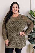 Load image into Gallery viewer, Chenille Cable Knit Sweater In Olive