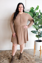 Load image into Gallery viewer, Ultra Soft Button Front Dress In Pecan