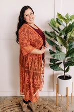 Load image into Gallery viewer, Lace Kimono In Autumnn Sunset