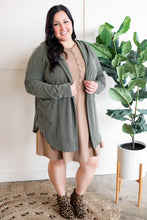 Load image into Gallery viewer, Ribbed Hooded Cardigan In Spruce