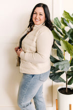 Load image into Gallery viewer, Puffer Sweater Jacket With Knit Detail In Vanilla