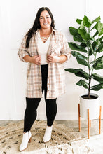 Load image into Gallery viewer, Plaid Button Up Tunic In Beige &amp; Pink