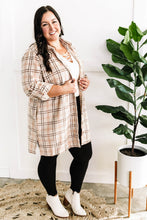Load image into Gallery viewer, Plaid Button Up Tunic In Beige &amp; Pink