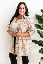 Load image into Gallery viewer, Plaid Button Up Tunic In Beige &amp; Pink